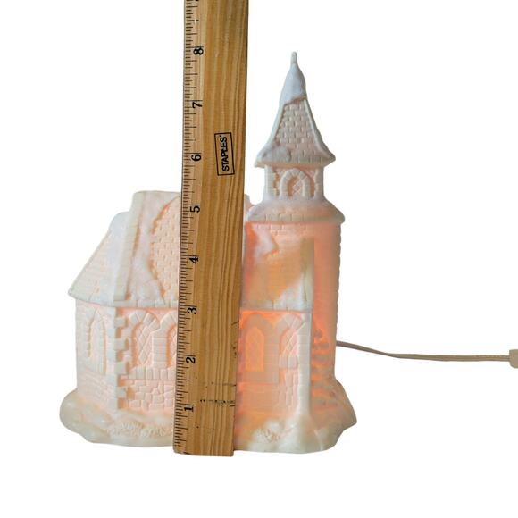 Enesco Christmas Village Church Lighted Decoration Village Glowing Light Vintage - Picture 7 of 16